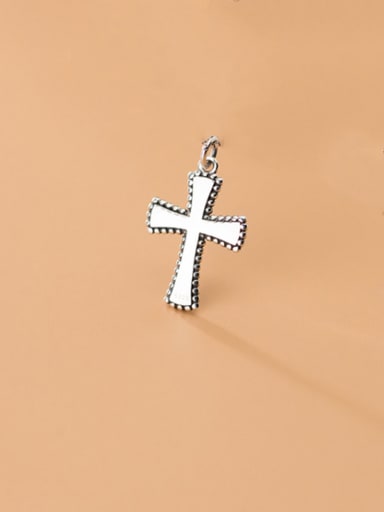 925 Sterling Silver With Platinum Plated Simplistic Cross Pendants