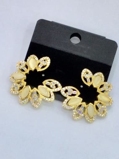 GODKI Luxury Women Wedding Dubai Copper With Gold Plated Fashion Flower Stud Earrings