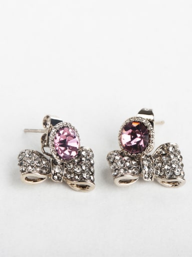 purple zircon Bowtie Cluster Earrings