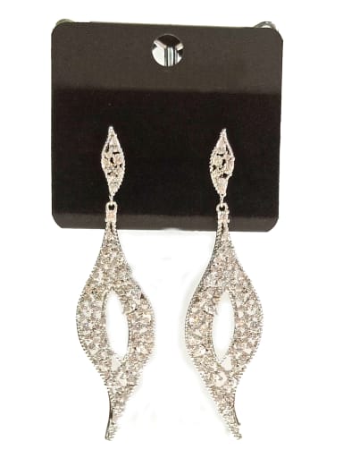 GODKI Luxury Women Wedding Dubai Copper With White Gold Plated Trendy Leaf Earrings