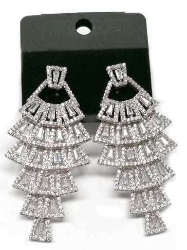 GODKI Luxury Women Wedding Dubai Copper With White Gold Plated Fashion Irregular Earrings