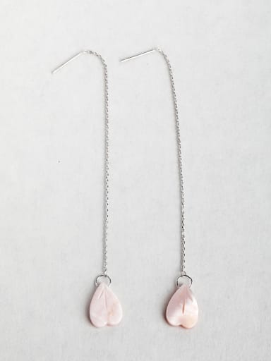 pink shell love Threader Earrings