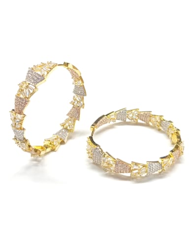 GODKI Luxury Women Wedding Dubai Copper With Rose Mix Plated Fashion Round Earrings