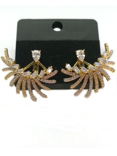 GODKI Luxury Women Wedding Dubai Copper With Mix Plated Fashion Irregular Earrings