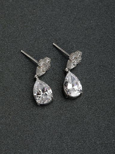 Micro inlay Zircon unique 925 silver Drop Earrings