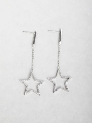 Zircon star Copper inlaid platinum Drop Earrings