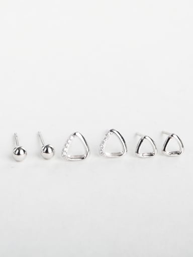 triangle Round beads Multiple combinations cuff earrings