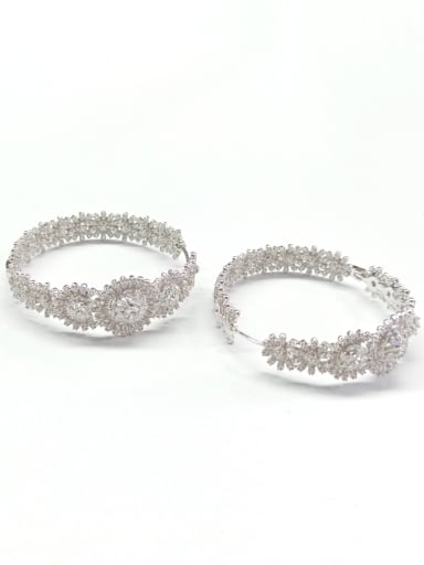 GODKI Luxury Women Wedding Dubai Copper With White Gold Plated Fashion Round Earrings