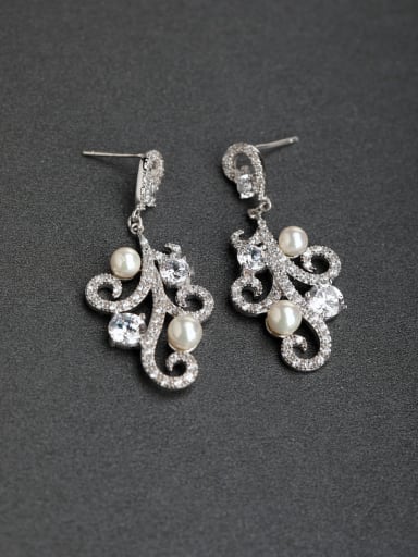 Micro inlay Rhinestone gorgeous 925 silver Stud earrings
