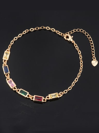 Copper With Glass Stone Trendy Square Bracelets