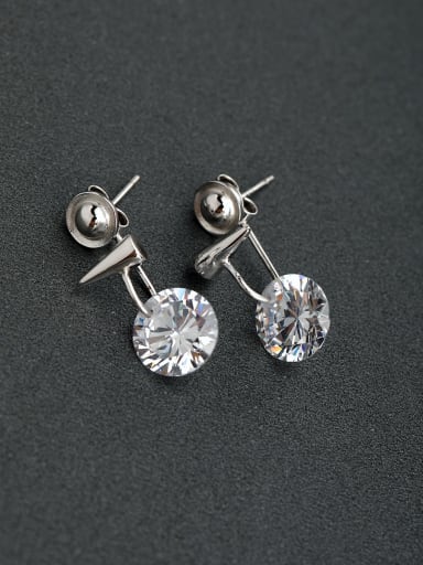 Glittering zircon Hats 925 silver Drop Earrings