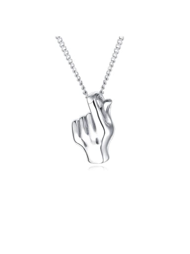 Titanium With Smooth Personality Gesture OK Mens Pendants