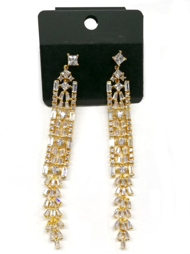 GODKI Luxury Women Wedding Dubai Copper With Gold Plated Trendy Chain Earrings