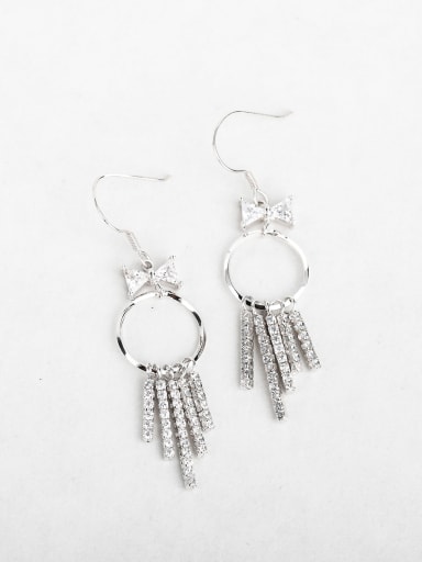 metallic feel Rhinestone Fringe earrings