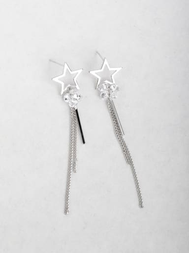Simple Star Zircon Copper inlaid platinum Drop Earrings