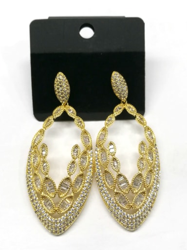 GODKI Luxury Women Wedding Dubai Copper With Gold Plated Hip Hop Oval Earrings