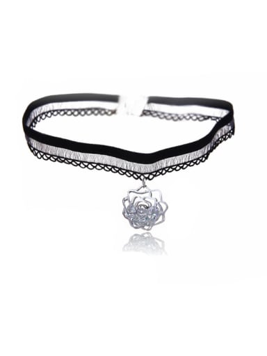 Stainless Steel With Fashion Animal/flower/ball Lace choker Necklaces