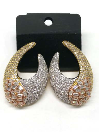 GODKI Luxury Women Wedding Dubai Copper With Mix Plated Fashion Hook Earrings