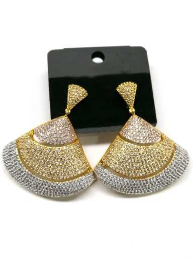 GODKI Luxury Women Wedding Dubai Copper With Mix Plated Classic Triangle Earrings