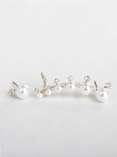Zircon Imitation pearls earrings