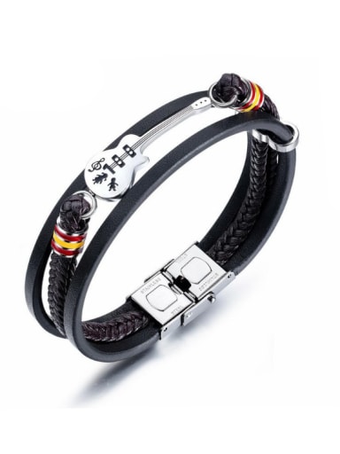 Stainless Steel With Silver Plated Personality Irregular With Mini Guitar Bracelets