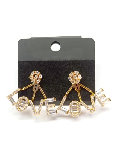 GODKI Luxury Women Wedding Dubai Copper With Gold Plated Fashion Letter Earrings