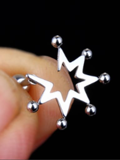 Stainless Steel With Black Gun Plated Classic Star Stud Earrings