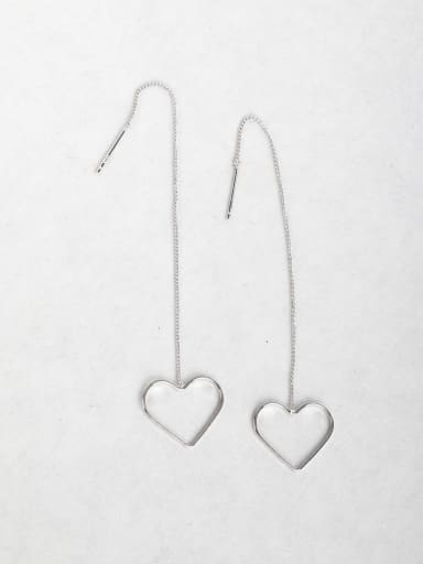 Hollow heart Threader Earrings