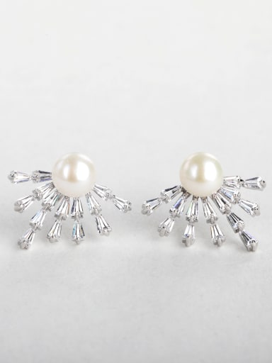 bling bling  zircon Imitation pearls earrings