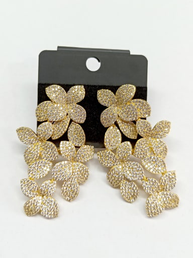 GODKI Luxury Women Wedding Dubai Copper With Gold Plated Trendy Leaf Earrings