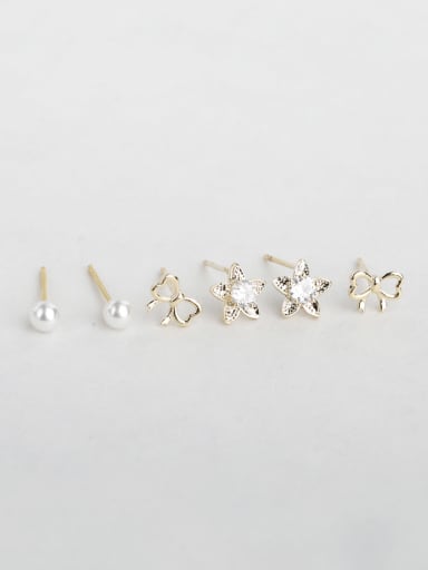Shiny  Flowers butterflies beads zircon Multiple combinations Stud Earrings