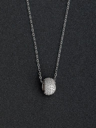 Micro inlay zircon ring pendants 925 silver necklace