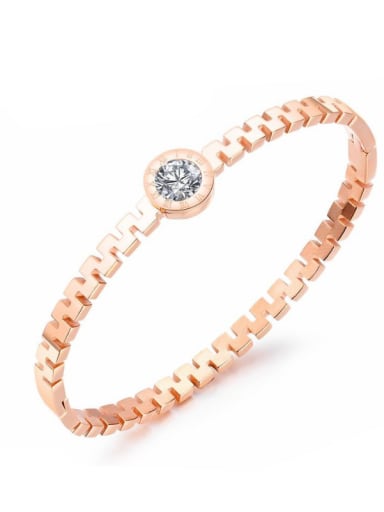 custom Stainless Steel With Rose Gold Plated Simplistic Round Bangles