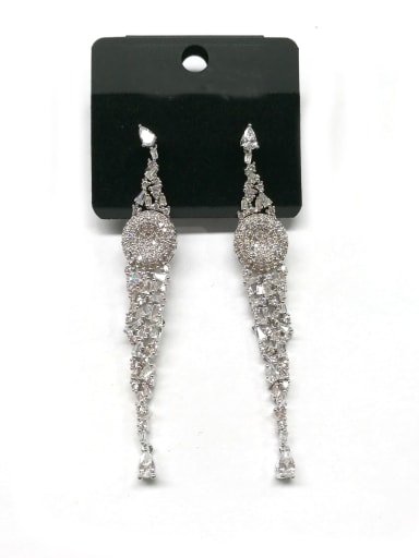 GODKI Luxury Women Wedding Dubai Copper With White Gold Plated Fashion Geometric Earrings