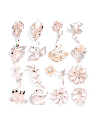 Alloy With Rose Gold Plated Trendy Flower/animal Brooches
