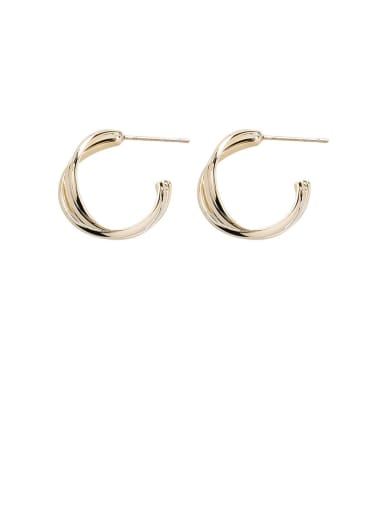Alloy With Gold Plated Simplistic Cross Round Hoop Earrings