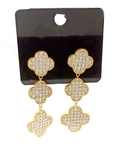 GODKI Luxury Women Wedding Dubai Copper With Gold Plated Classic Chain Earrings