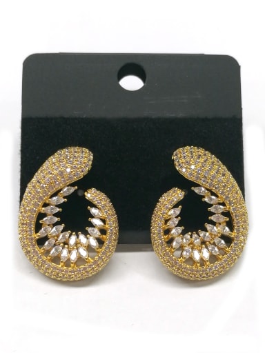 GODKI Luxury Women Wedding Dubai Copper With Gold Plated Fashion Hook Earrings