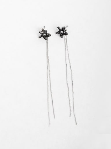 Simple Star Zircon Copper inlaid platinum Drop Earrings