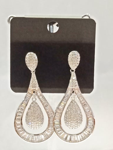 GODKI Luxury Women Wedding Dubai Copper With White Gold Plated Fashion Water Drop Earrings