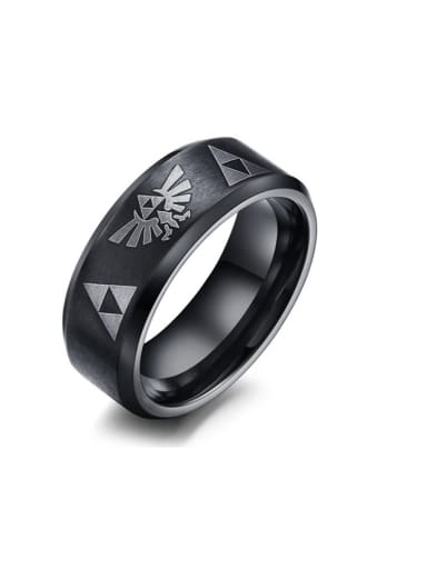 Stainless Steel With Gun Plated Punk Band Triangle Zelda anime Rings
