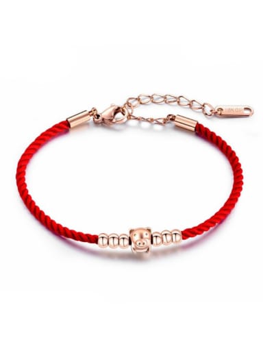 Stainless Steel With Rose Gold Plated Cute Animal pig Bracelets
