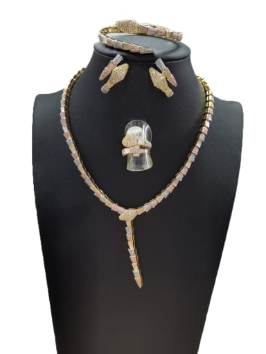 GODKI Luxury Women Wedding Dubai Copper With MIX Plated Fashion Animal 4 Piece Jewelry Set