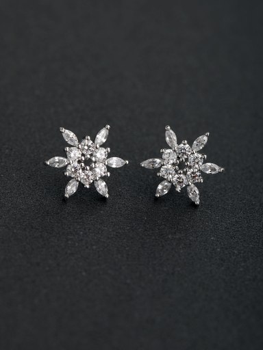 Micro inlay Zircon Star  925 silver Stud earrings