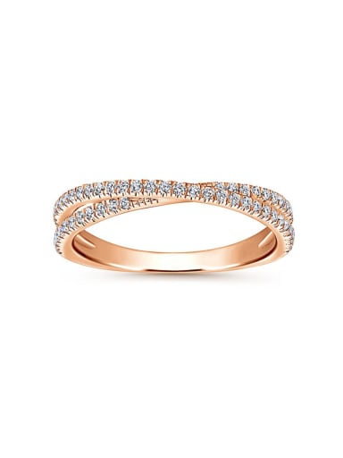Copper With Rose Gold Plated Simplistic  Cubic Zirconia Band Rings