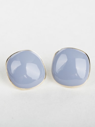 Enamel blue square earrings