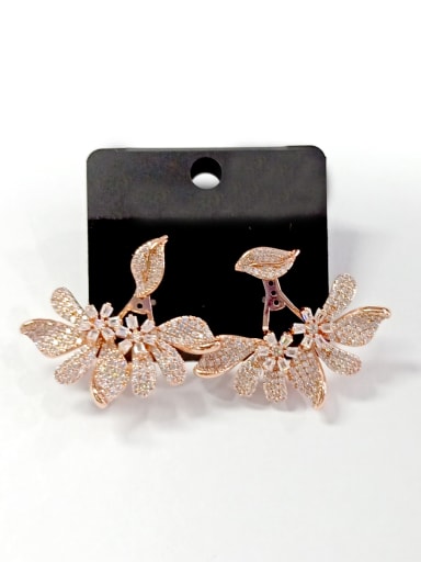 GODKI Luxury Women Wedding Dubai Copper With Rose Gold Plated Fashion Flower Earrings