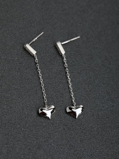 Micro inlay Zircon Heart 925 silver Drop Earrings