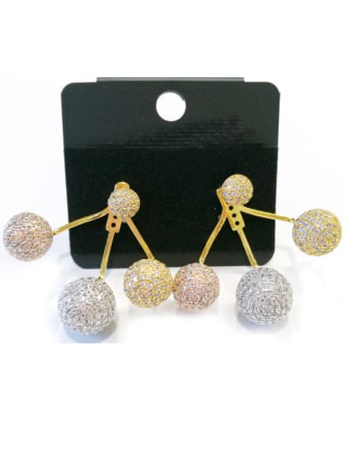 GODKI Luxury Women Wedding Dubai Copper With Mix Plated Fashion Ball Earrings