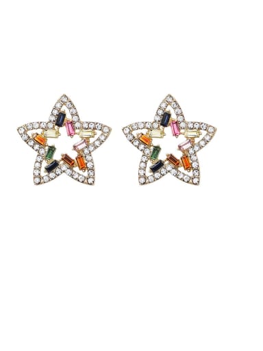 Alloy With Imitation Gold Plated Cute Star Stud Earrings